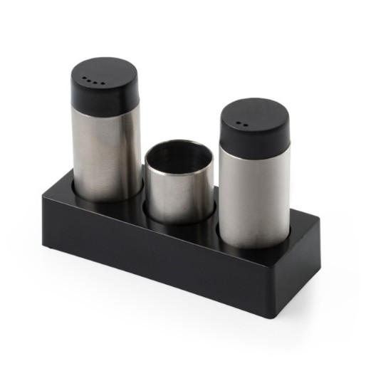 3 LÜ KÜRDANLIK TUZLUK TAKIMI SİYAH