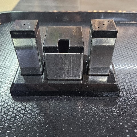 3 LÜ KARE BAHARATLIKLI TUZLUK TAKIMI SİYAH