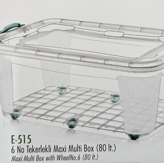 6 NO TEKERLEKLİ MAXİ MULTİ BOX 80 LT E-515